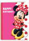 minnie mouse in jurk met rode stippen