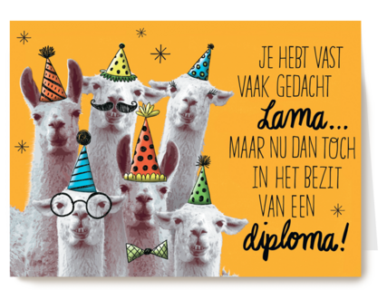 geslaagd kaart lama nu toch in bezit van diploma