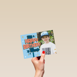 Happy birthday neon sign fotokaart