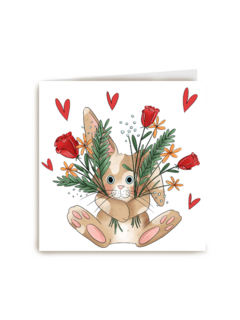 liefdekaart konijn bloemen matia studio