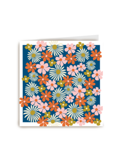 Blanco kaart gekleurde bloemen
