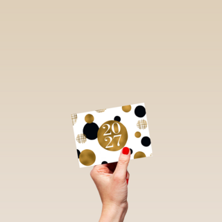 Nieuwjaar 2027 gouden ballen
