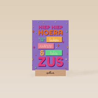 hippe verjaardagskaart voor een zus