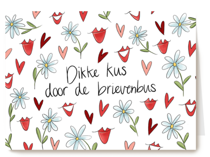 zomaar kaart matia studio dikke kus door de brievenbus