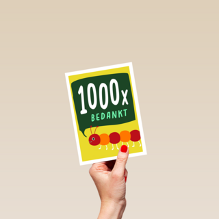 Bedankt kaart 1000x bedankt duizendpoot