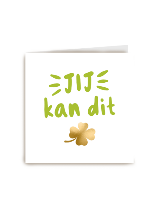 succes kaart jij kan dit gouden klavertje vier