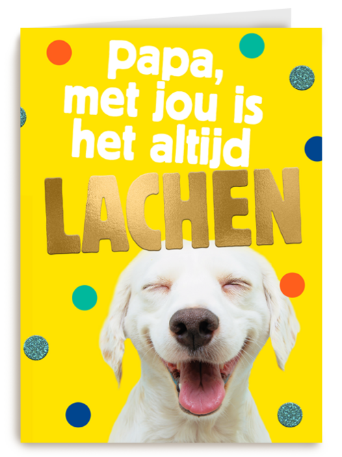 Vaderdagkaart papa met jou is het altijd lachen