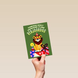 Verjaardag Leeuw Met Cadeaus