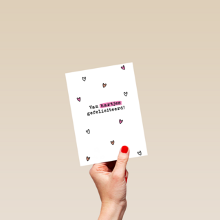 Verjaardagskaart Van Hartjes Gefeliciteerd