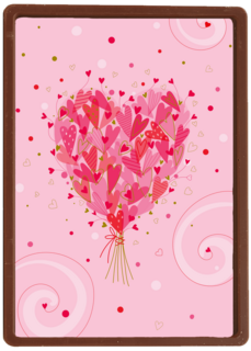 Liefde kaart bloemenhart boeket