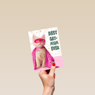 moederdagkaart humor best kat mom ever
