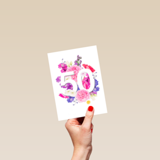 Verjaardagskaart 50 bloemen