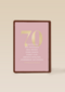 Verjaardagskaart 70 roze gouden letters