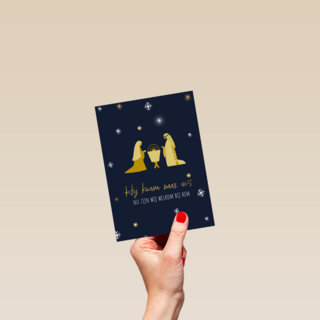 Kerstkaart religieus Jezus Maria Kribbe