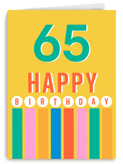 Kleurige 65 jaar verjaardagskaart