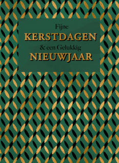 Stijlvolle kerstkaart groen met goud