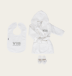 Giftset Badjas, Slabbetje en Slippers Wit