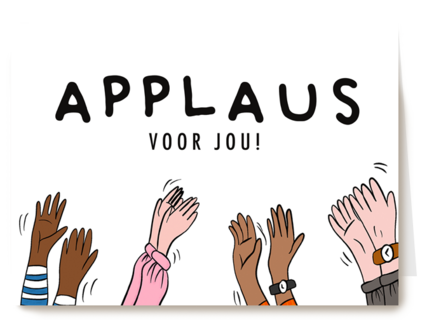 Bedankt kaart thuiswerken applaus voor jou