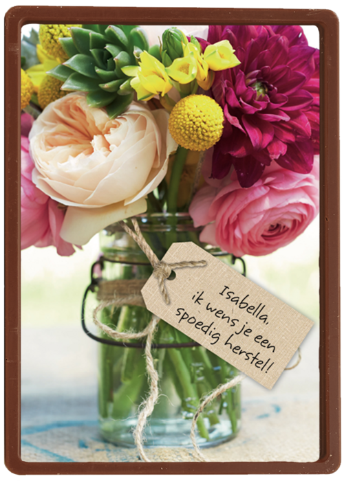 een bos bloemen voor een spoedig herstel