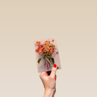 herfst kaart met herfstbloemen