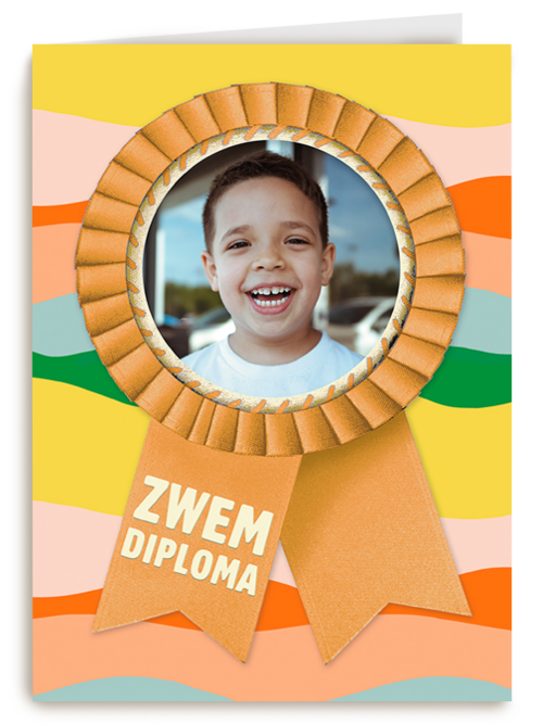 zwemdiploma fotokaart lintje