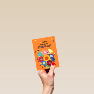 Bedankt kaart een grote bos bedankjes