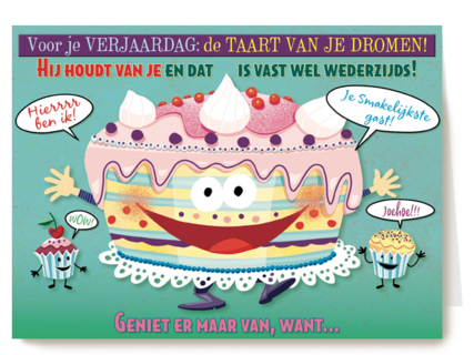 smile kaart voor je verjaardag de taart van je dromen