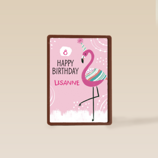 Verjaardagskaart flamingo aanpasbare tekst