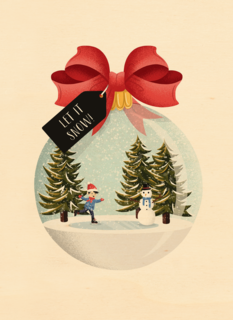 kerstbal met landschap