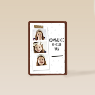 een uitnodiging van mijn communiefeest