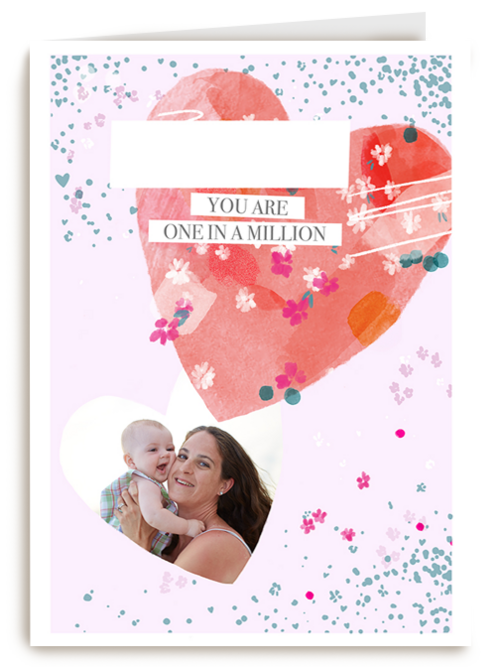 moederdag fotokaart hart you are one in a million