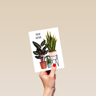 verhuisbericht kaart plantjes folio