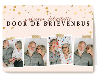 felicitatie kaart foto papieren felicitatit door de brievenbus