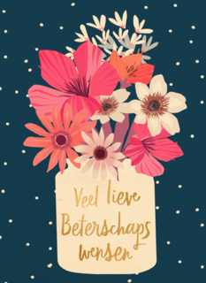 Beterschapskaart vrouw Veel lieve beterschapswensen