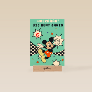 verjaardag kaart mickey mouse hoeraaaa jij bent jarig