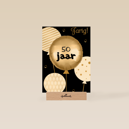 verjaardag kaart leeftijd 50 ballon