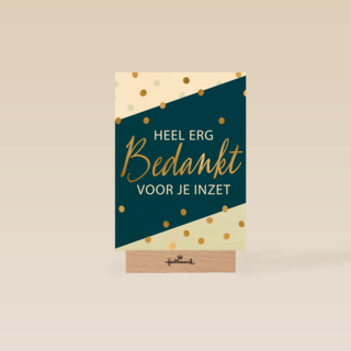bedanktkaart heel erg bedankt voor je inzet gouden stippen