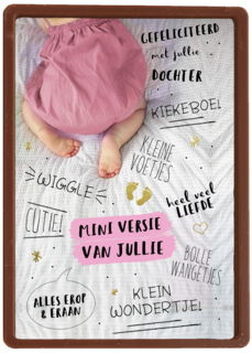 een mooie roze mini versie van jullie