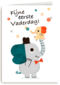 Vaderdagkaart olifantjes eerste Vaderdag