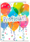 proficiat met ballonnen en confetti