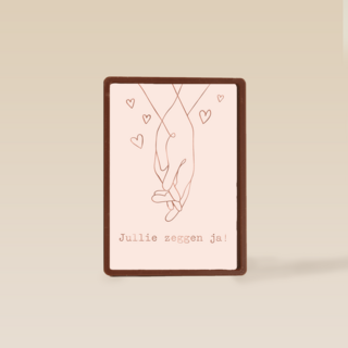 jullie zeggen ja met metallic hartjes