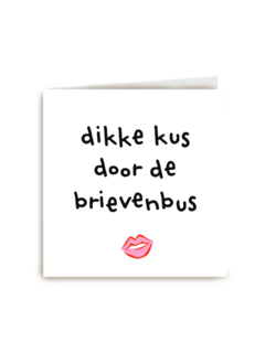 Liefdeskaart Dikke kus door de brievenbus Corona coronavirus griep ziek hart onder de riem powervrouw