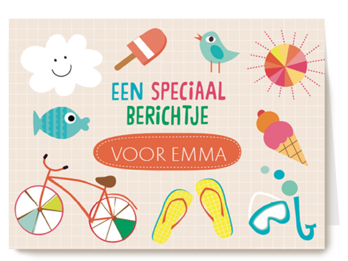 op kamp kaart met een speciaal berichtje
