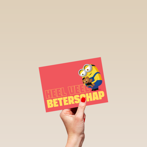 Minions beterschapskaart met Bob