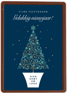 zakelijke kerstkaart met kerstboom en logo