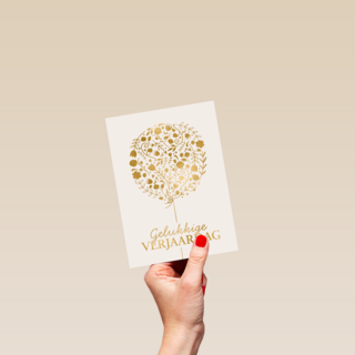 Gouden ballon met Gelukkige verjaardag
