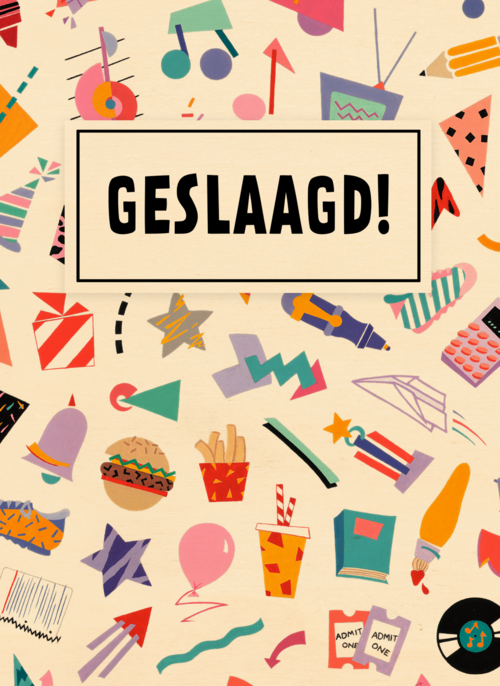 Geslaagd kaart icoontjes
