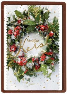 kerstkaart klassiek vrolijke kerst kerstkrans
