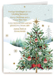 Kerstboom meertalige kerstwens