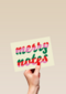 Kerstkaart hip Merry notes